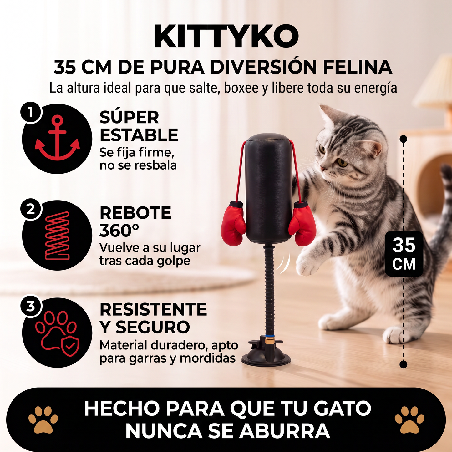 KittyKO🥊- Saco de Boxeo para Gatos